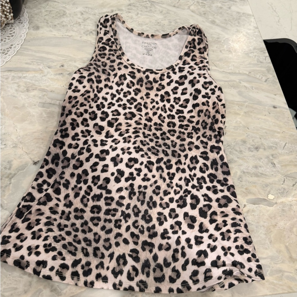 Evolution and Creation Animal Print Tank Top